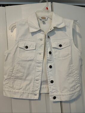 Talbots White Denim Vest size P, basically a small.